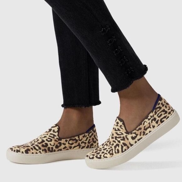 Rothy’s Slip On Sneaker Cheetah Print Women’s Size 7 - Picture 1 of 10